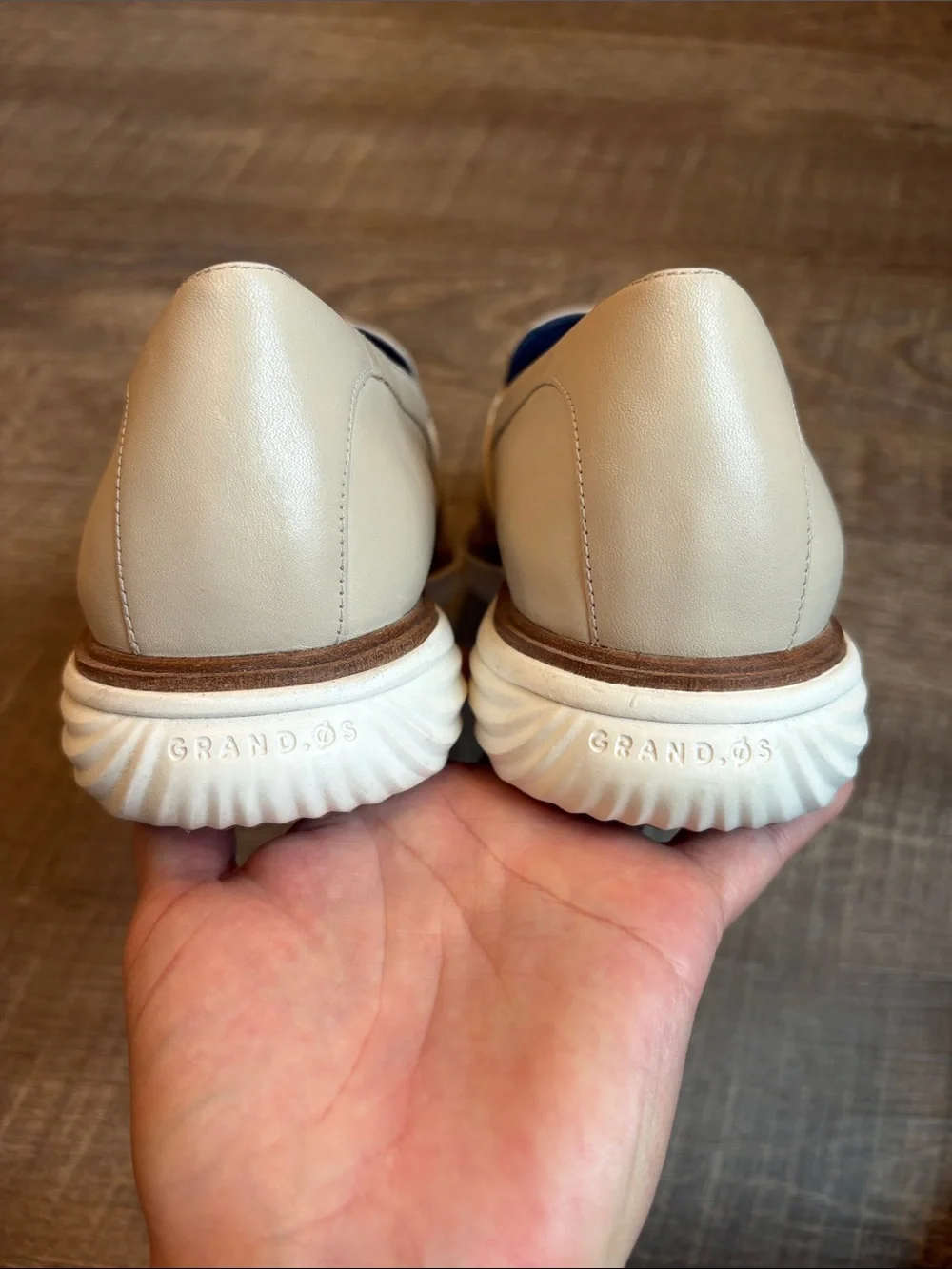 Cole Haan Women's GrandEvolution Slip On Shoes Women’s 8.5 Ivory Leather Loafers